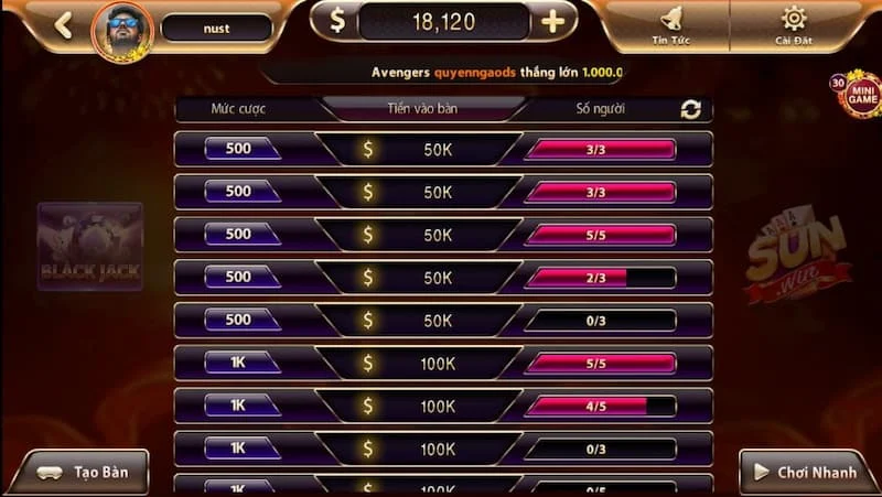Luật chơi Blackjack Sunwin dành cho người mới bắt đầu