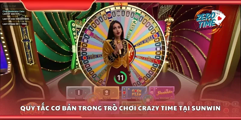 Quy tắc cơ bản trong trò chơi crazy time tại Sunwin
